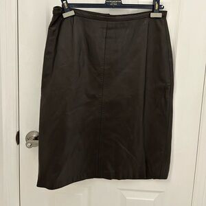 Vintage Genuine Leather, Brown Skirt, Sz M